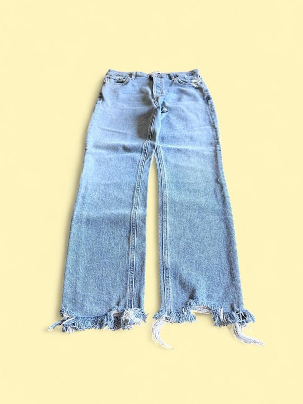 AGOLDE Nico High Rise Slim Jeans Rooted Light Wash Distressed Women’s 27